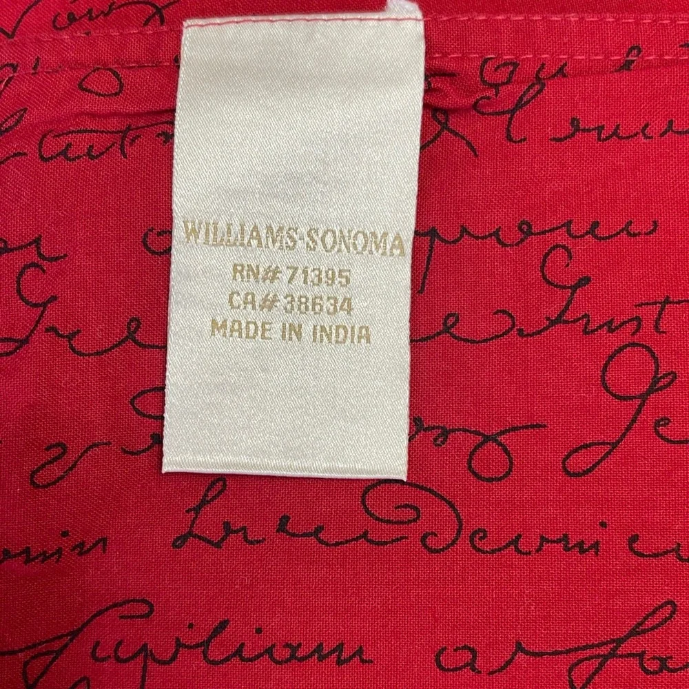4 Williams Sonoma Placemats Rooster‎ French Script Cotton Cottage Farm Country